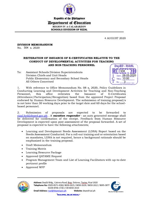 LATEST DIVISION MEMO .